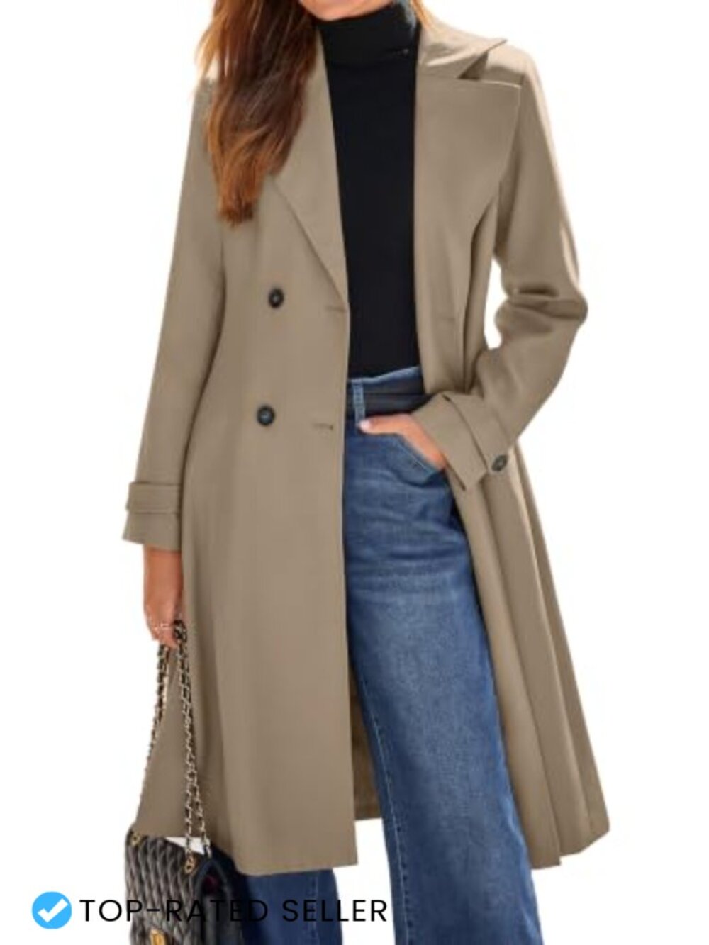 Oversized Long Trench Coat Double Breasted Winter Jacket
